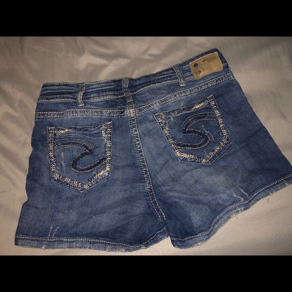 Silver Jean Shorts EUC!!!